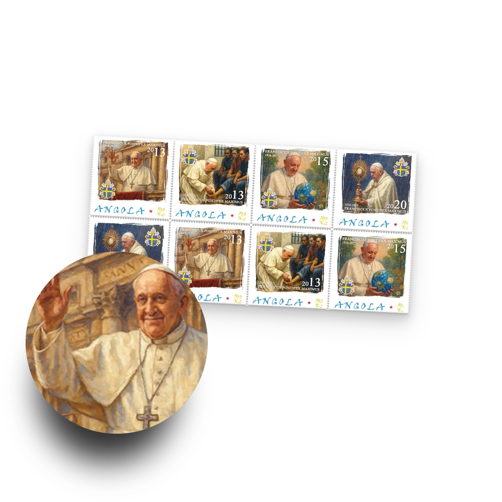 Het Paus Franciscus Herdenkingspostzegelvel