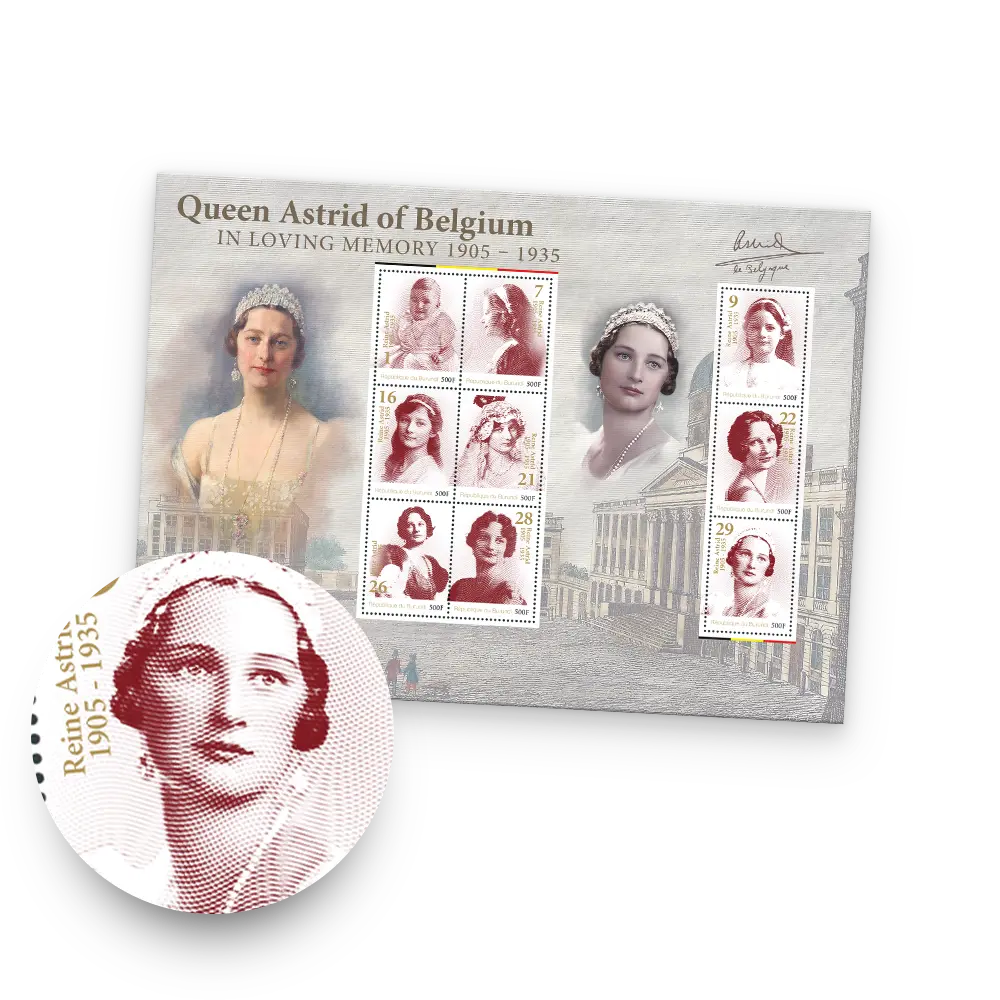 Het Officiële “Koningin Astrid” Postzegelvel