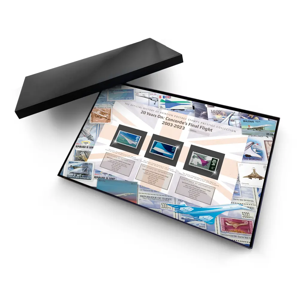 De Verzilverde "20 Years On: Concorde’s Final Flight" Postzegel Prestige Collectie van Engeland
