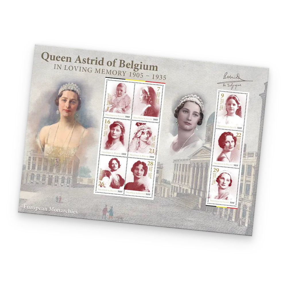 Het Officiële “Koningin Astrid” Postzegelvel