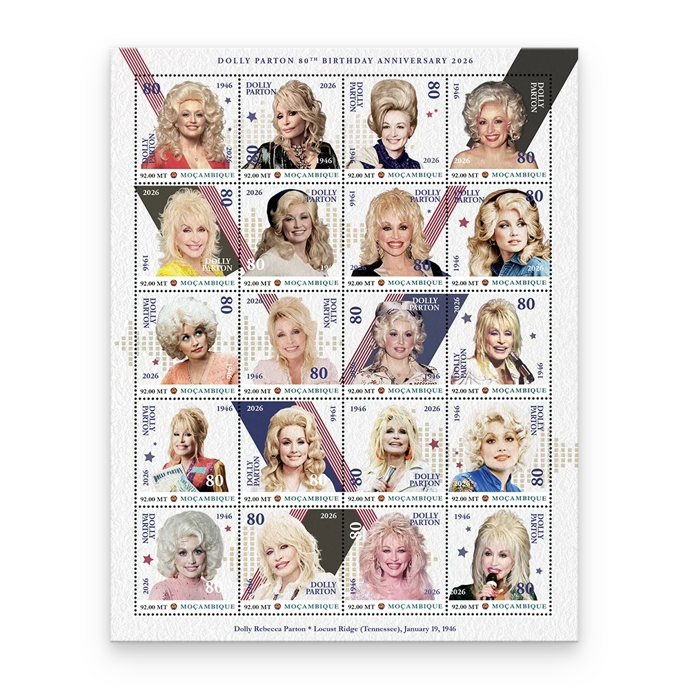 Postzegelvel ‘Dolly Parton's 80th Birthday Anniversary