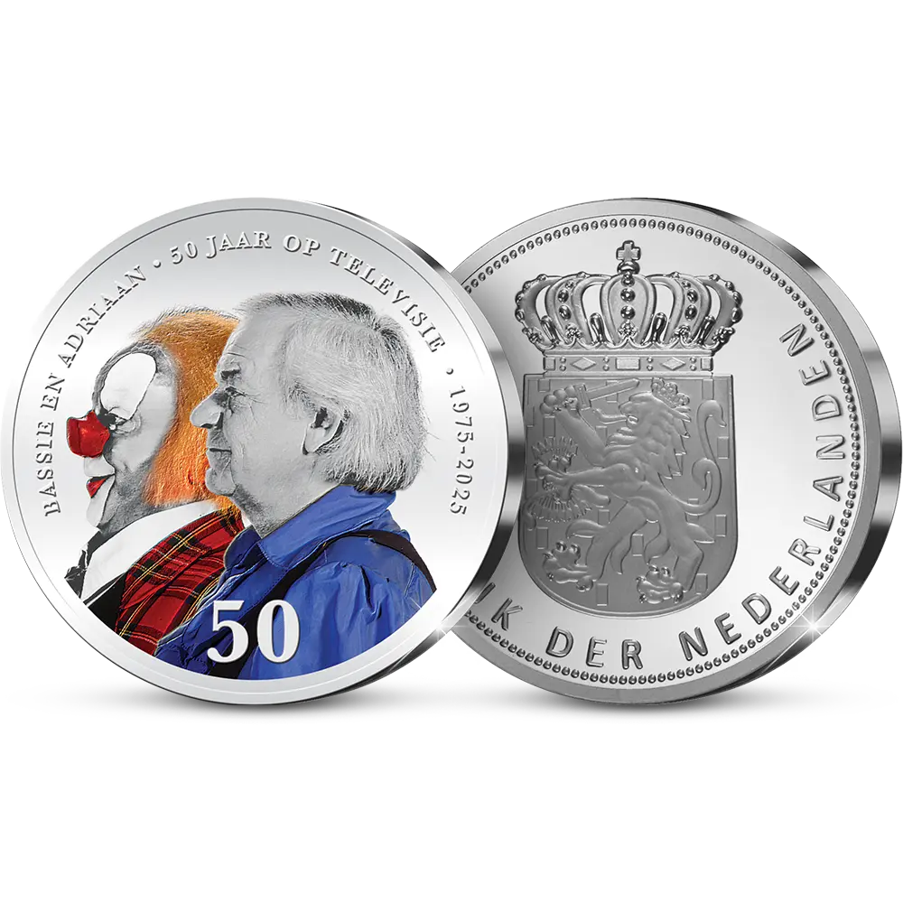 De officiële Herdenkingsuitgifte Bassie & Adriaan 50 Jaar Op Televisie