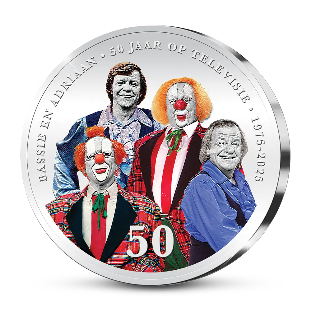 De officiële Herdenkingsuitgifte ‘Gestileerd Dubbelportret Bassie & Adriaan’ - uitgifte nummer 5