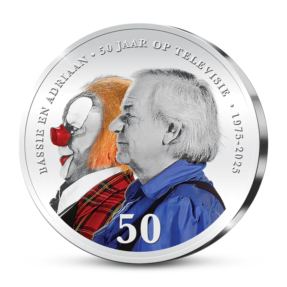 De officiële Herdenkingsuitgifte Bassie & Adriaan 50 Jaar Op Televisie