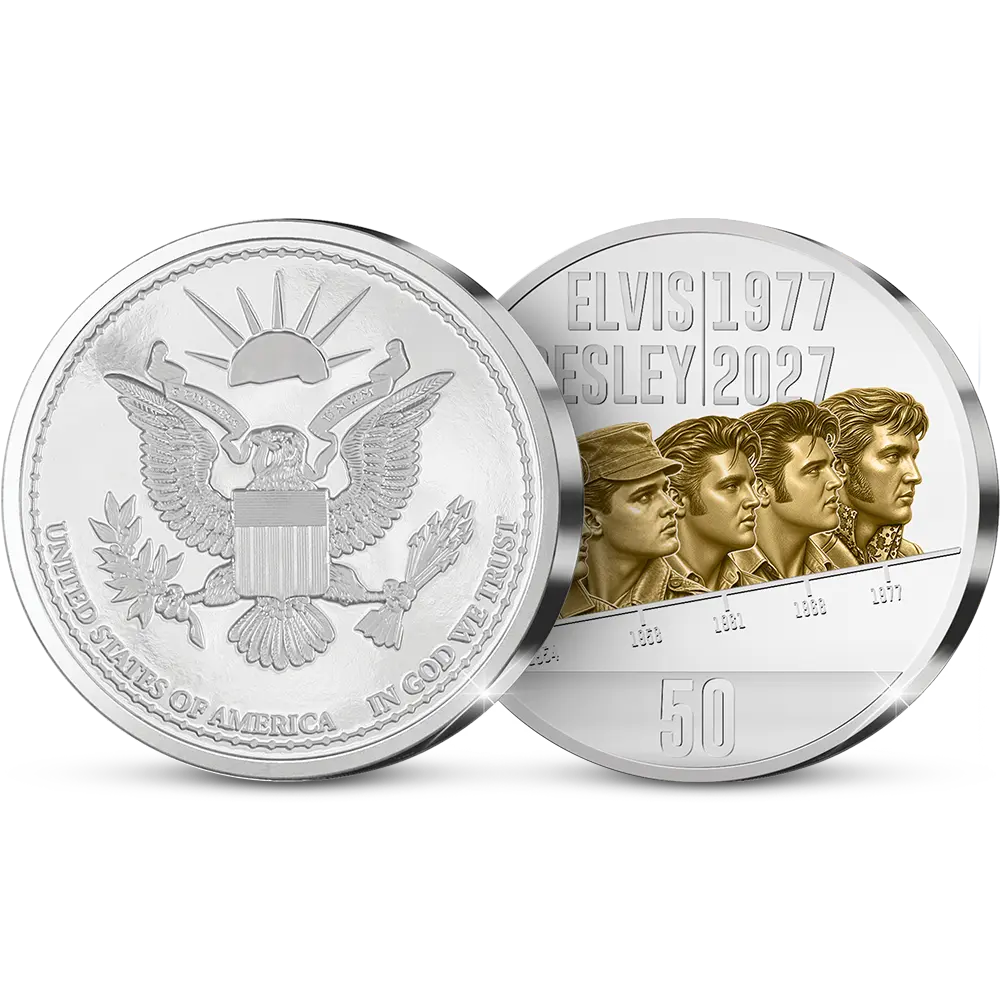 De USA herdenkingsuitgifte 2027 "Elvis Presley, The King of Rock ‘n Roll" 50 Jaar Herinnering 1977-2027