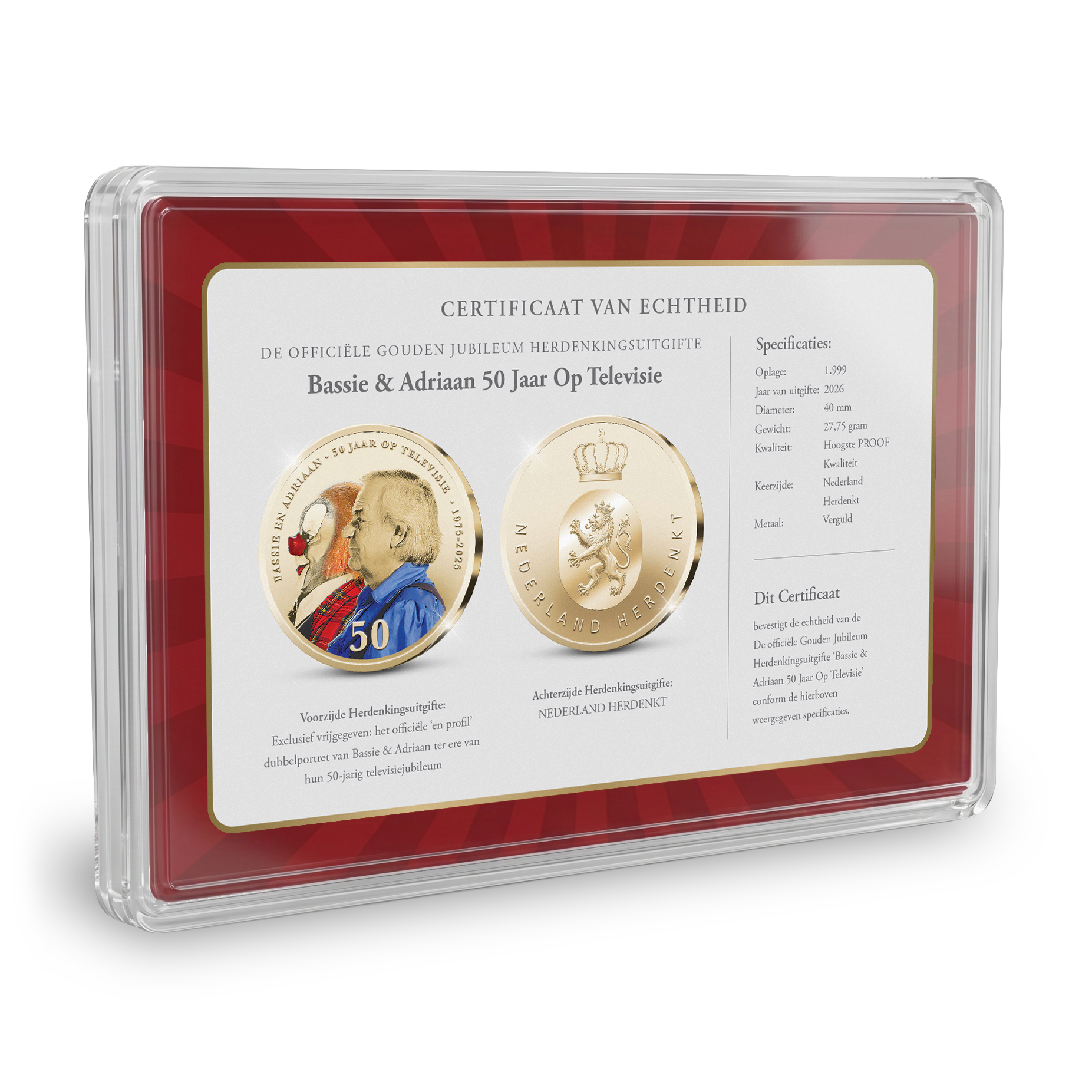 De officiële Herdenkingsuitgifte ‘Bassie & Adriaan Gouden Jubileum’