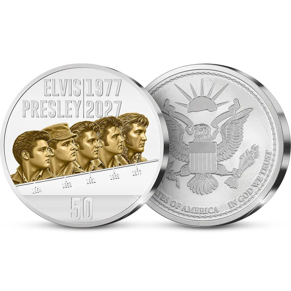De USA herdenkingsuitgifte 2027 "Elvis Presley, The King of Rock ‘n Roll" 50 Jaar Herinnering 1977-2027