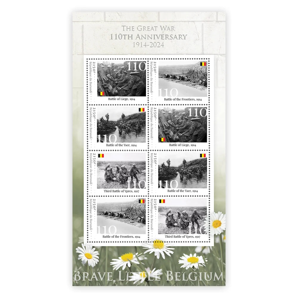 Het Officiële “Brave Little Belgium 1914-2024” Postzegelvel