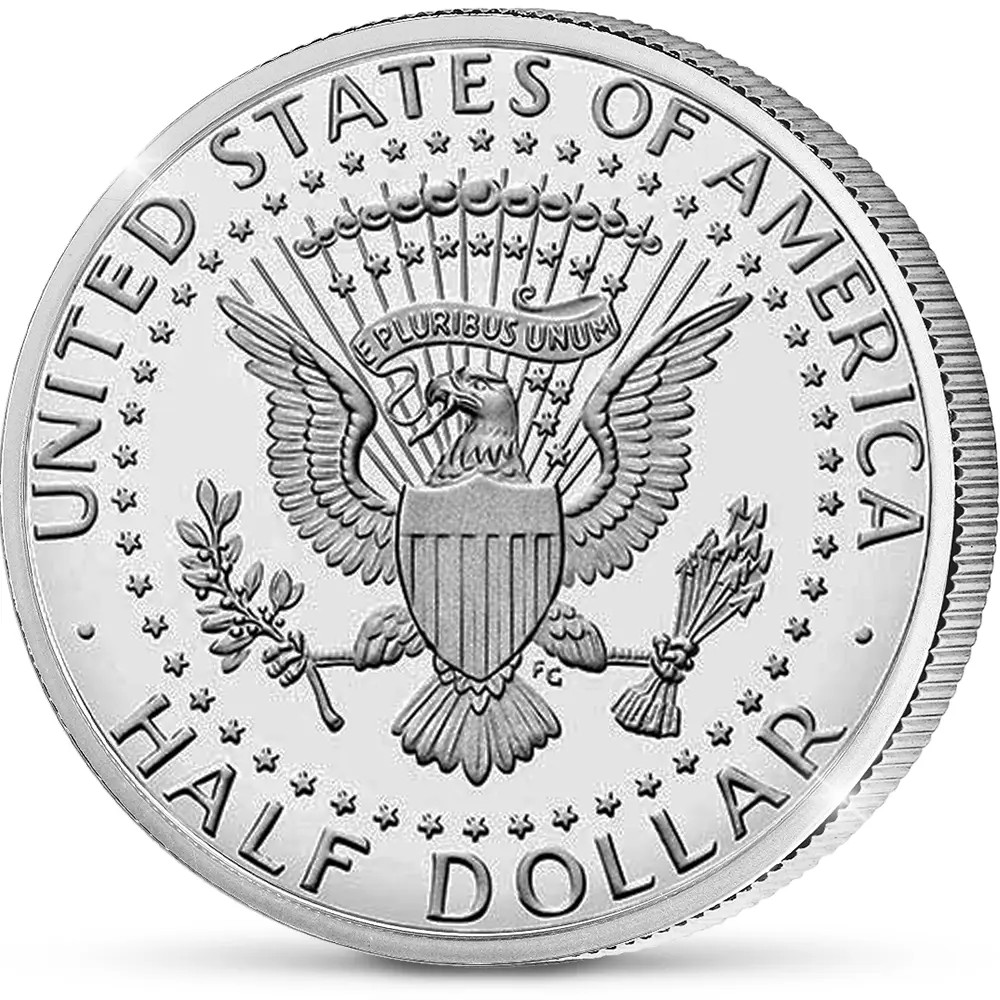 De verzilverde “Planet Earth” Kennedy Half Dollar van Amerika