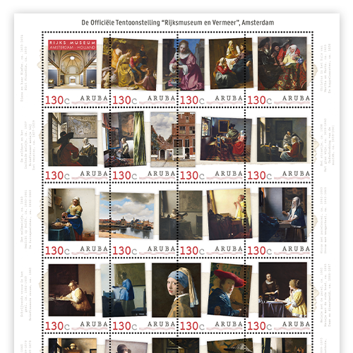Het Officiële “Rijksmuseum en Vermeer” Postzegelvel