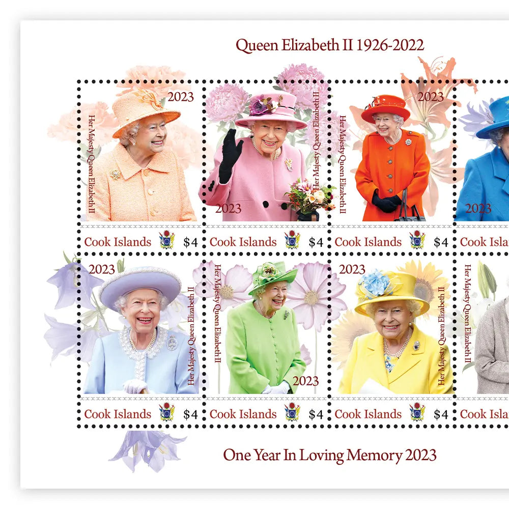 Het Officiële Postzegelvel “Her Majesty Queen Elizabeth II 1926-2022 One Year In Loving Memory 2023”
