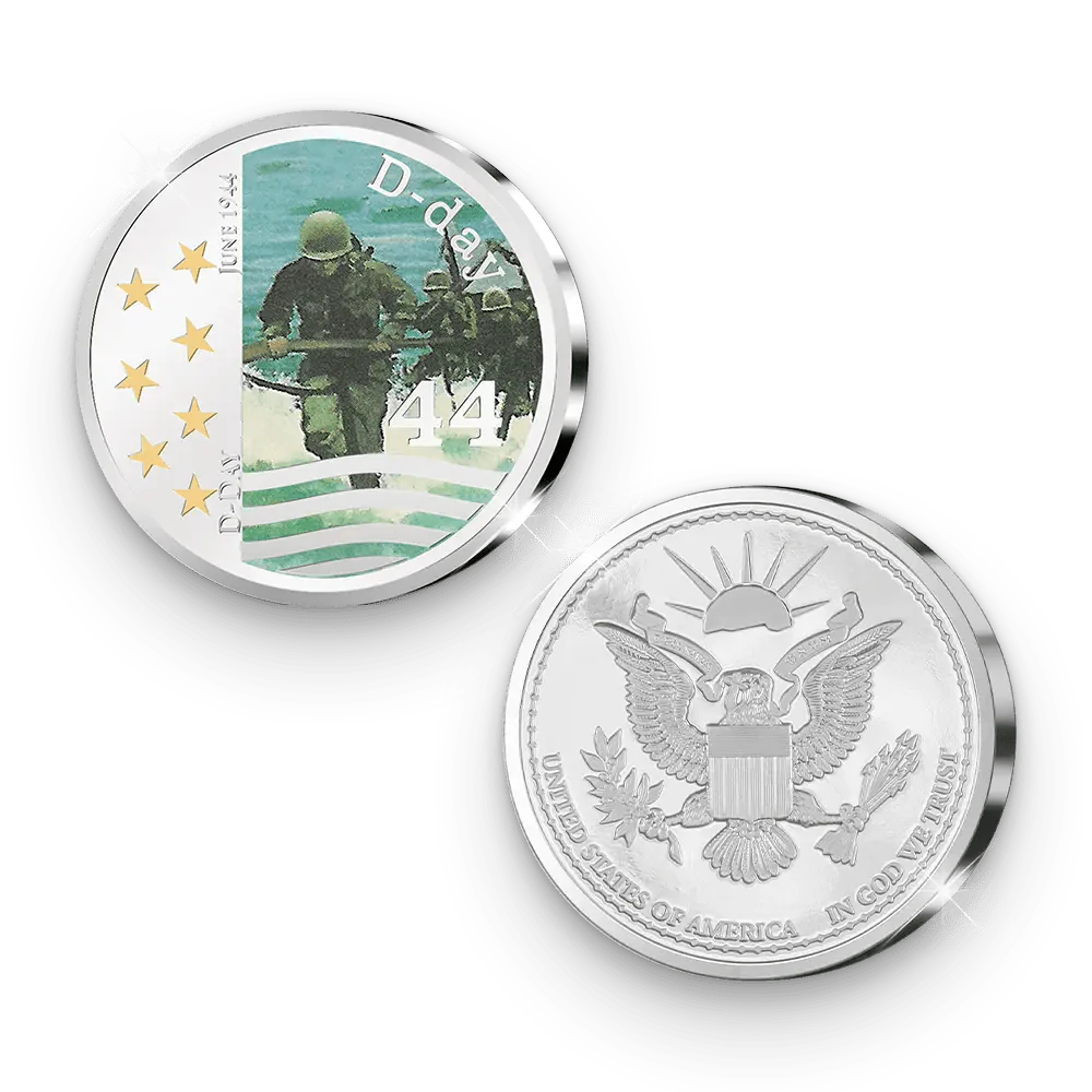 De verzilverde D-day 1944 Herdenkingsuitgifte van Amerika - Edel Collecties