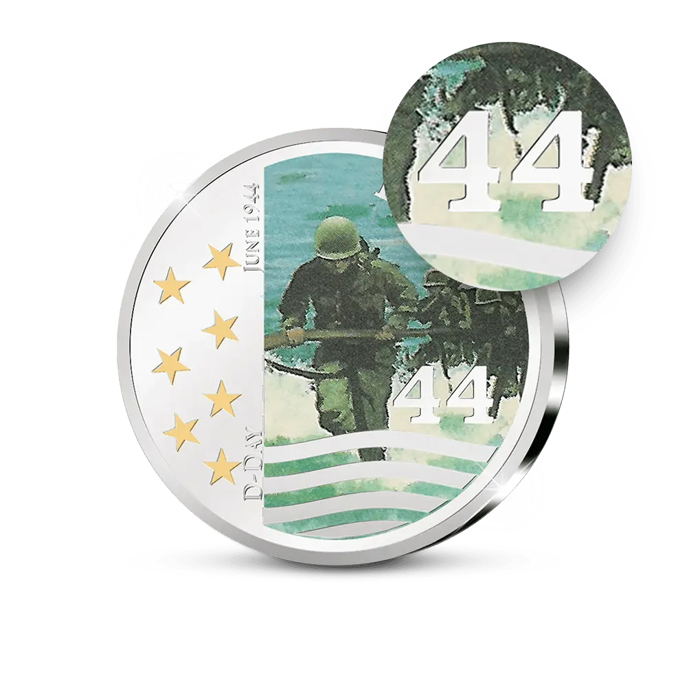 De verzilverde D-day 1944 Herdenkingsuitgifte van Amerika - Edel Collecties