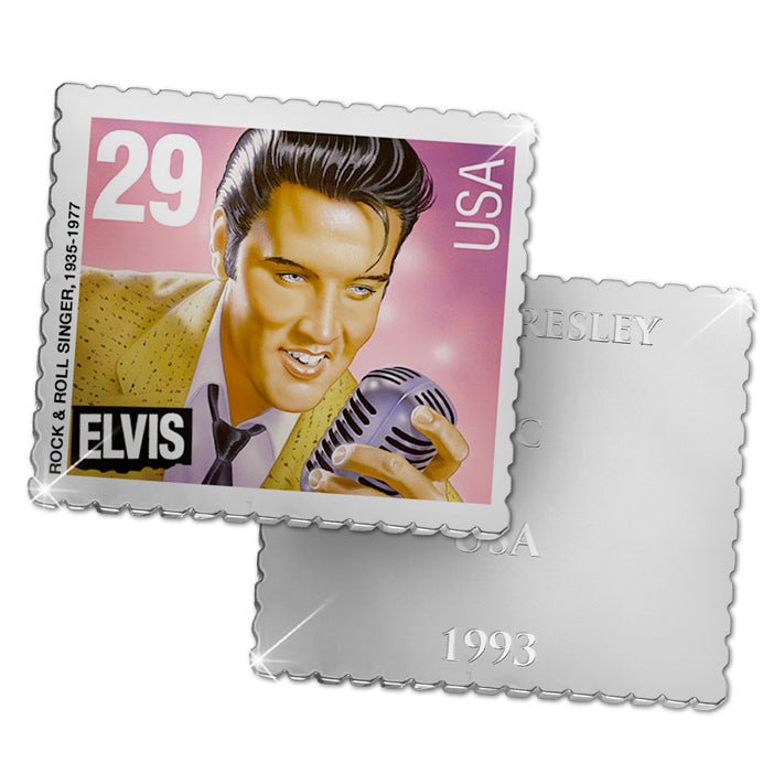 The Silver Plated Elvis Legend USA Postage Stamp