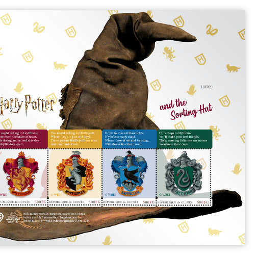 Het Officiële “Harry Potter and the Sorting Hat” Postzegelvel