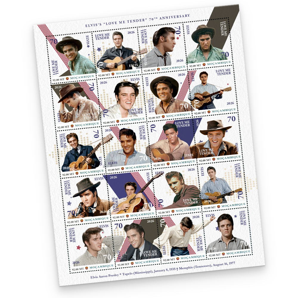Postzegelvel "Elvis Love Me Tender 70th Anniversary 1956-2026"