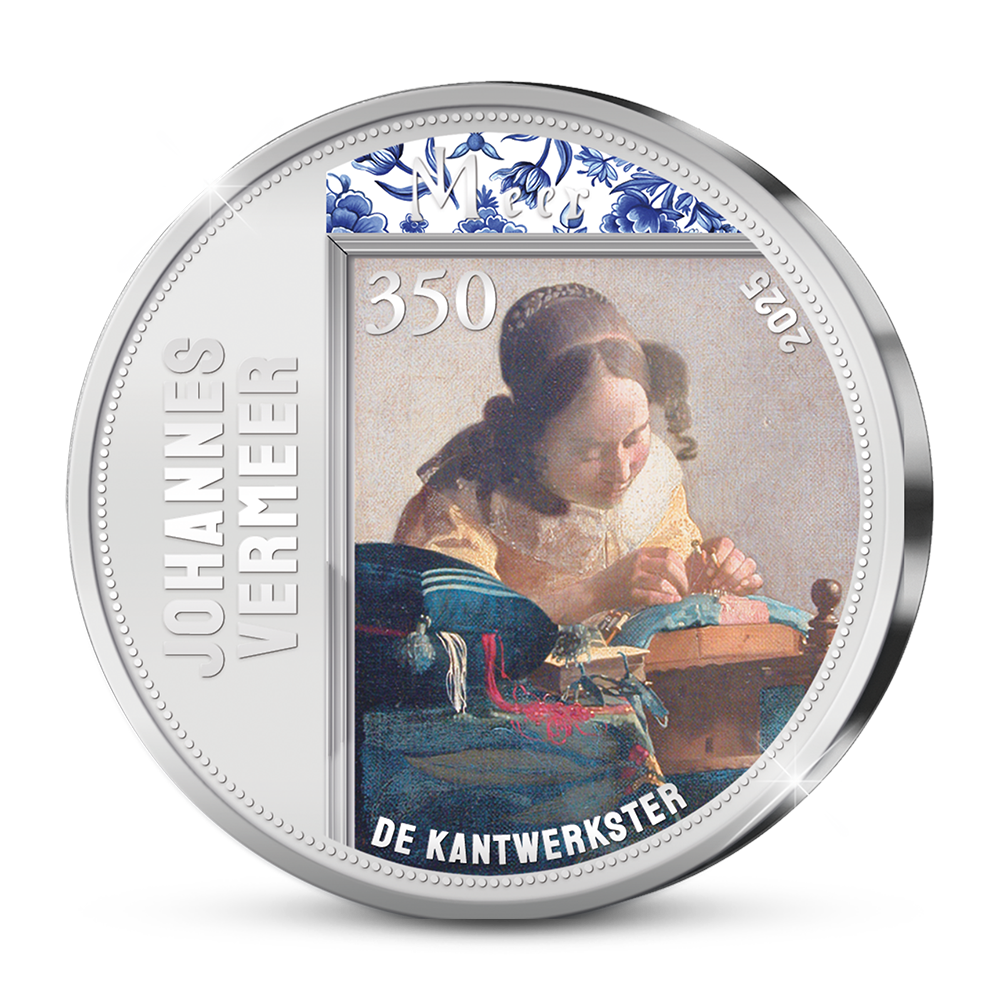 De 350 jaar Johannes Vermeer Herdenkingsuitgifte van Nederland ‘De Kantwerkster’