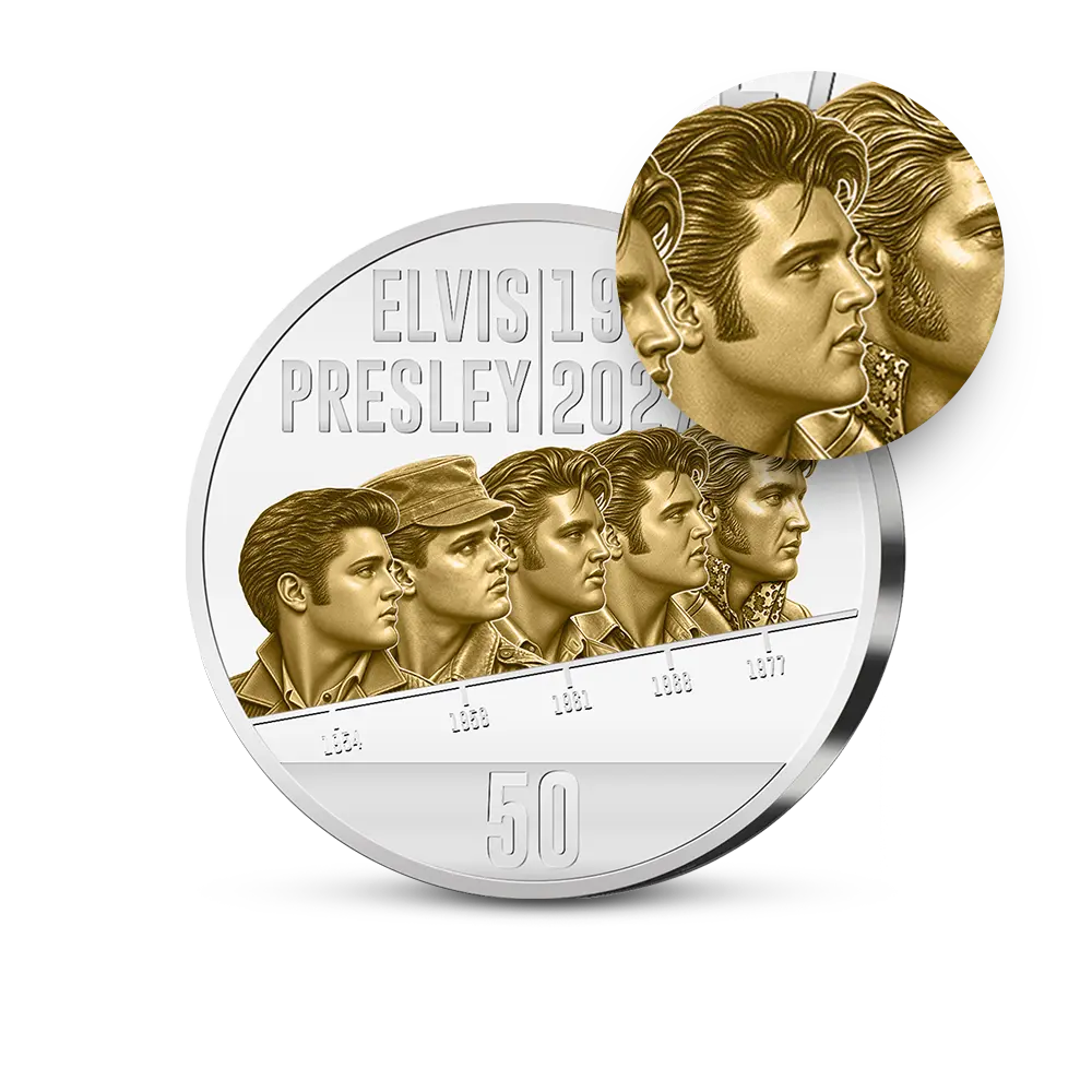 De USA herdenkingsuitgifte 2027  "Elvis Presley, The King of Rock ‘n Roll" 50 Jaar Herinnering 1977-2027