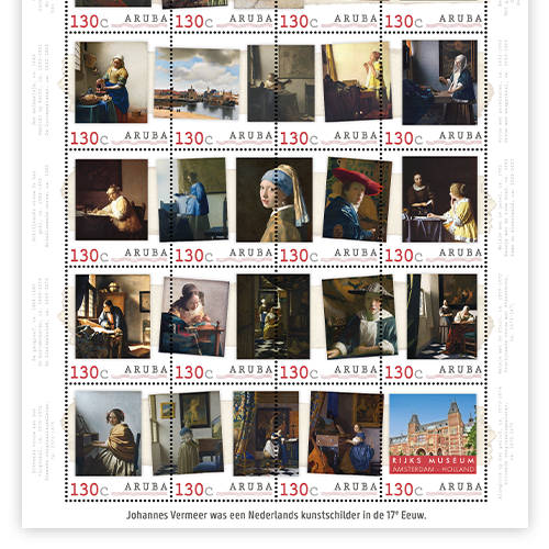 Het Officiële “Rijksmuseum en Vermeer” Postzegelvel