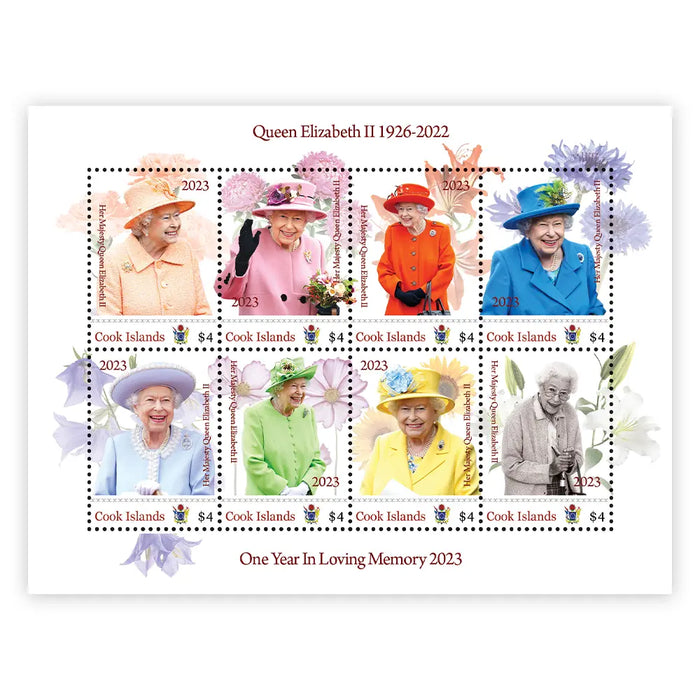 Het Officiële Postzegelvel “Her Majesty Queen Elizabeth II 1926-2022 One Year In Loving Memory 2023”