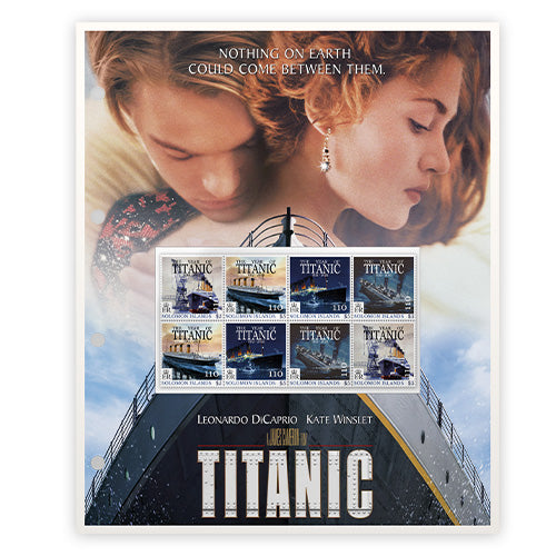 Titanic Het Officiële  “Titanic” Postzegelvel  t.g.v. het 25-jarig Film Jubileum